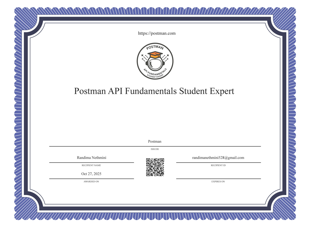 Postman API Fundamentals Student Expert